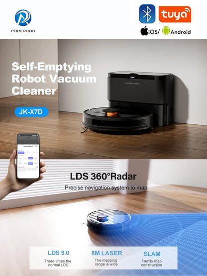 Purerobo X7-D LDS Robot Vacuum Cleaner – Auto Emptying