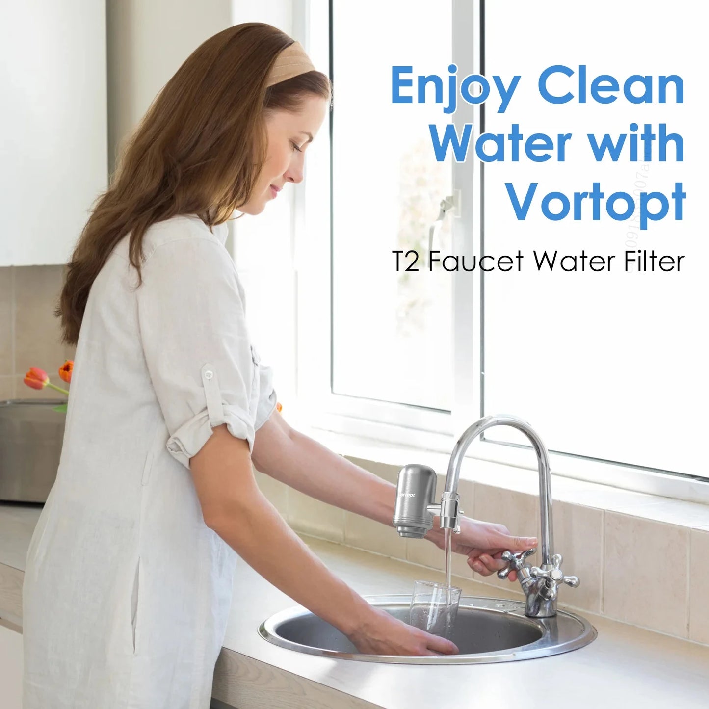 HOMEFISH Faucet Water Filter | Stainless Steel | NSF Certified | Reduces Lead & Chlorine