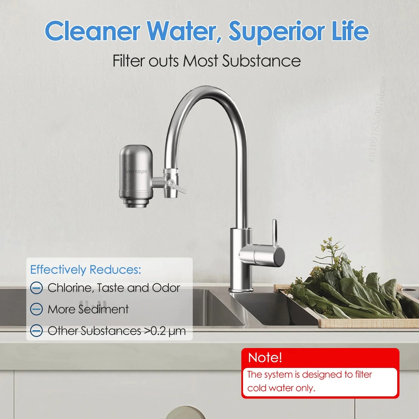 HOMEFISH Faucet Water Filter | Stainless Steel | NSF Certified | Reduces Lead & Chlorine
