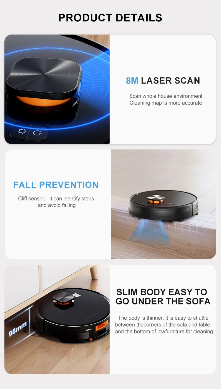 Purerobo X7-D LDS Robot Vacuum Cleaner – Auto Emptying