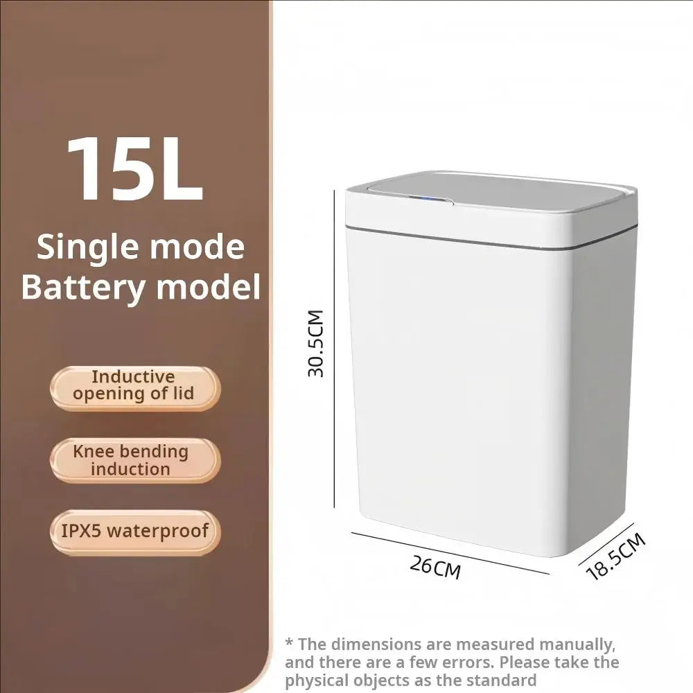 Touchless Smart Sensor Trash Can – 15L with Auto Bagging