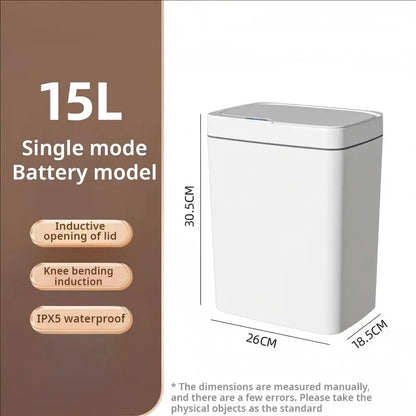 Touchless Smart Sensor Trash Can – 15L with Auto Bagging