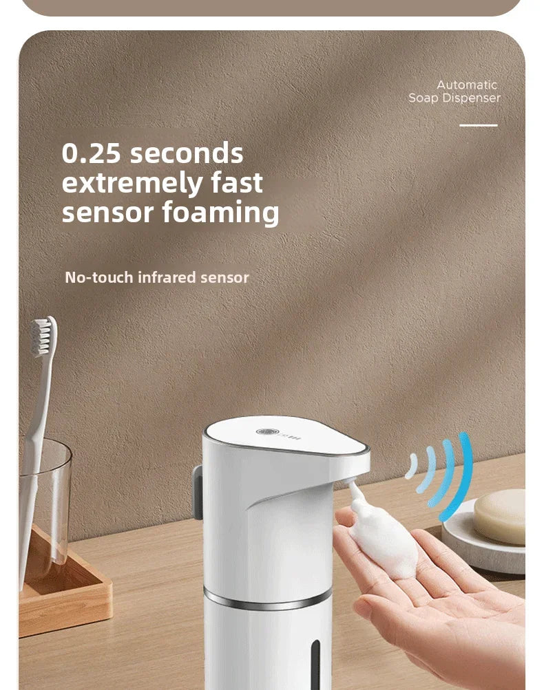 Touchless Automatic Soap Dispenser – 400ml Foam Dispenser with Type-C Charging