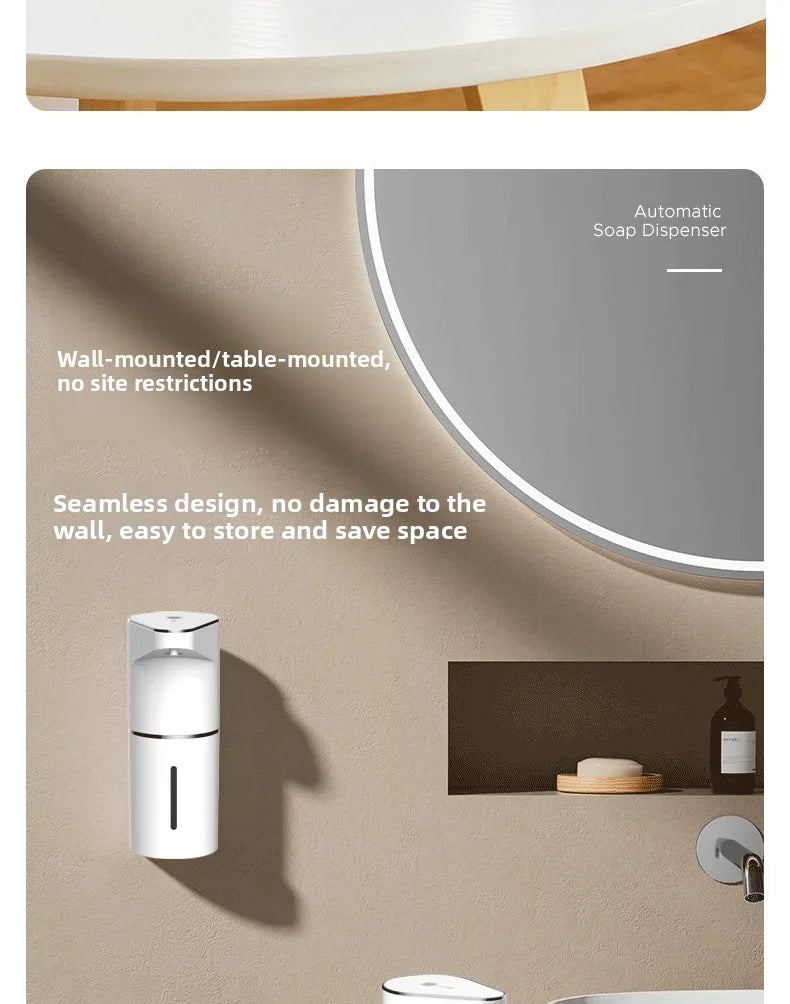 Touchless Automatic Soap Dispenser – 400ml Foam Dispenser with Type-C Charging