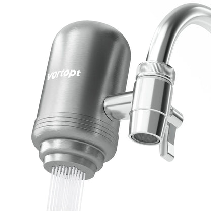 HOMEFISH Faucet Water Filter | Stainless Steel | NSF Certified | Reduces Lead & Chlorine