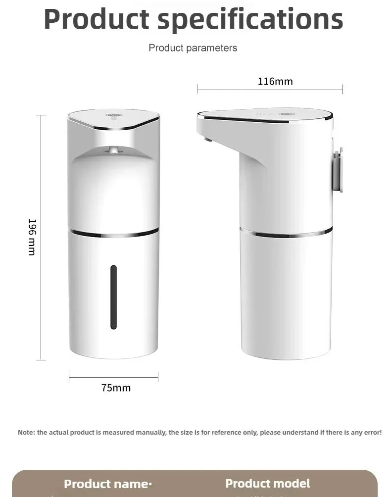 Touchless Automatic Soap Dispenser – 400ml Foam Dispenser with Type-C Charging